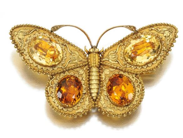 Lot-55-Gold-and-citrine-brooch-Early-19th-Century