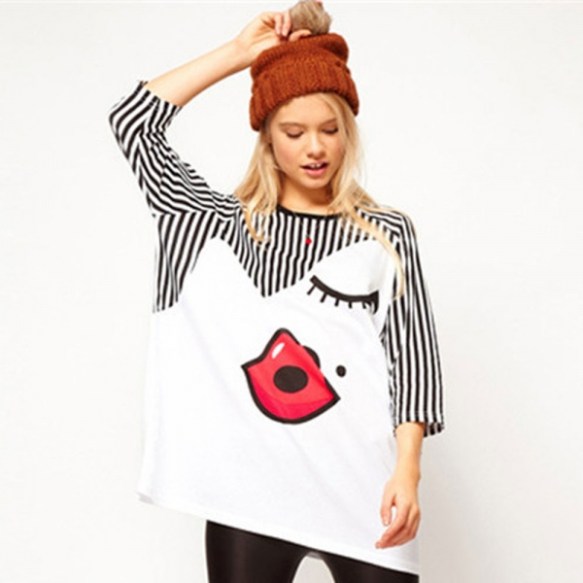 Euramerican-Style-Loose-Cute-Lip-Pattern-Short-Sleeve-Women-Tshirt-White-Free-Size_3_600x600_original