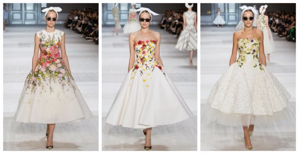 Giambattista Valli Tea Length Embroidered Dresses